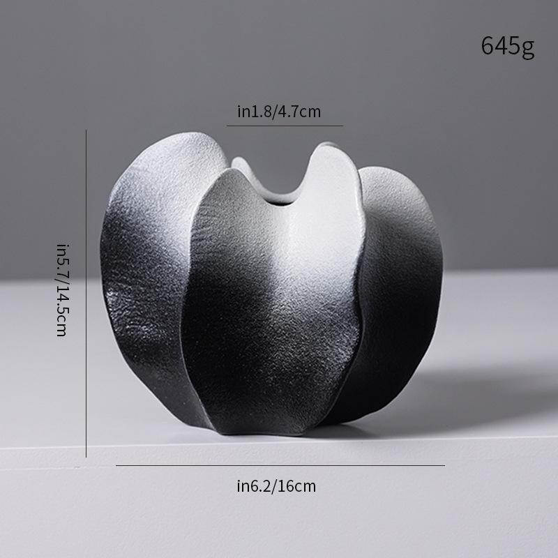 Ceramic Vase, Irregular Carambola Flower Arrangement, Coral Wave Pattern Petal Shaped Vase, Handicrafts, Decorative Ornaments