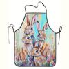 1 Unisex Apron with Cute Rabbit Family Design - Durable, Easy To Clean, Perfect for Home Cooking, Restaurants, and Food Trucks | Fun Kitchen Apparel |
