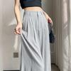 2026 Women's Ice Silk High Waist Wide-Leg Pants: Slimming, Drape, Casual, Loose, Milk Puff Style for Summer