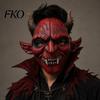 Aged Devil Costume Accessory Halloween Scary Demon Masque for Adults, Horror Red Full Realistic Face Party, Haunted House, Cosplay Prop