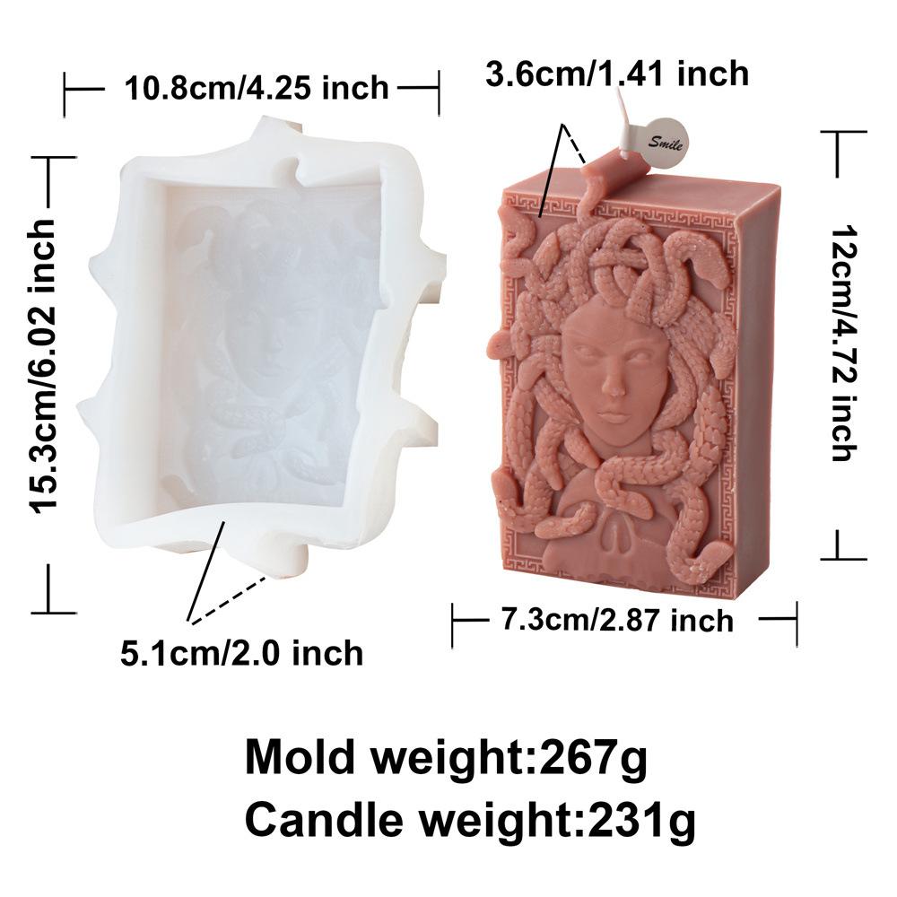 2D/3D New Medusa Figure Silicone Candle Silicone Mold Snake Head Goddess Gypsum Mold Resin Crafts Concrete Casting Molds