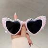 BRIDE Bride Fashion Heart-Embedded Pearl Sunglasses Bachelorette Party Style Sunglasses