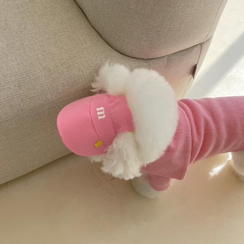 Embroidery Pet Sun Hat For Dog Cats With Adjustable Belt Breathable Headwear Sunproof Hat Pet Fashion Accessory