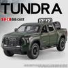 Duży model samochodu SUV Toyota Tundra w skali 1/24, odlewany miniaturowy metalowy samochód, kolekcja pojazdów terenowych, dźwięk, światło, zabawka dla dzieci