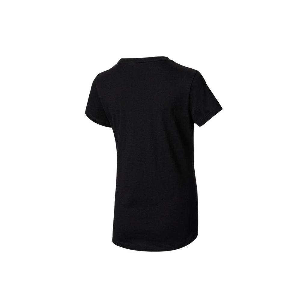 Puma Letter Print Crew Neck Short Sleeve T-Shirt Women Tops Black 847195-01