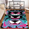 Colorful Cartoon Style Rug with Bold Graffiti Monster Design Artwork Suitable for Use As an Anti-slip for Living Room Bedroom Sofas