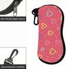 Colorful Hand Drawn Heart Print Sunglasses Case,Soft Eyeglasses Protective Pouch,Portable Lightweight Eyewear Bag for Travel Daily