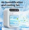 1pc portable humidifying and cooling fan, dual wind speed and spray mode, USB charging, personal desktop humidifier fan.