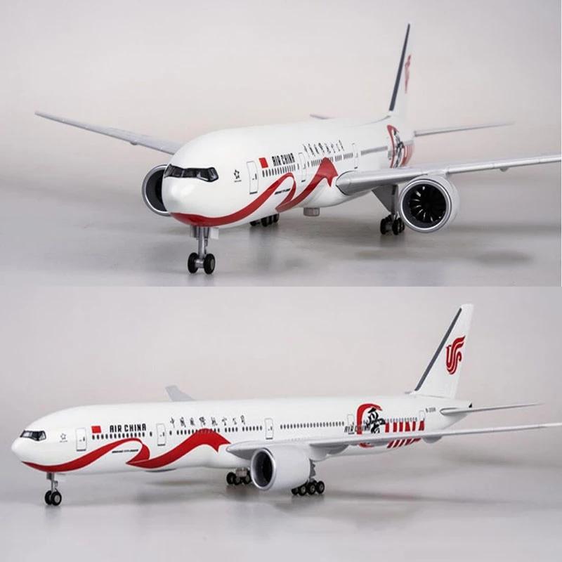 Decorative B777 Resin 47CM 1:157 Scale Diecast Model Plane Air China International Airlines Display Airplane Collection With LED