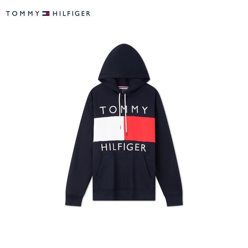 Tommy Hilfiger Men's Color Block Embroidered Drawstring Hoodie