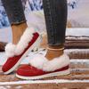 Women's Plus - Size Suede Round - Toe Slip - On Fashion Fleece - Lined Cotton Shoes
