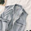 Women Bf Wind Spring Denim Vest Loose All-match Korean Sleeveless Waistcoat Overalls Casual Coat Solid Color