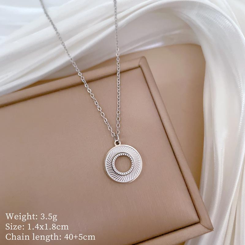 Geometric Planet Personality Minimalist Wind Furnace Real Gold Necklace Female Collarbone Chain