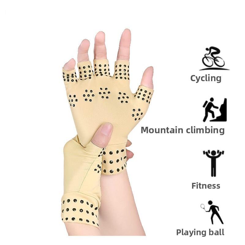Nylonové ochranné rukavice pro dávkování Prodyšné Fitness Cyklistické Protiskluzové Elastické Rukavice s polovičními prsty Proti otokům Tlakové rukavice