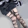 Fishnet Stocking Hollow Out Lace Stockings Pantyhose Vertical Stripes Lolita Sling Socks Cosplay Costume Accessories