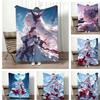 Anime MMoonS WitchS Throw Lightweight G Flannel Blanket Soft Skinfriendly for Summer Cooling