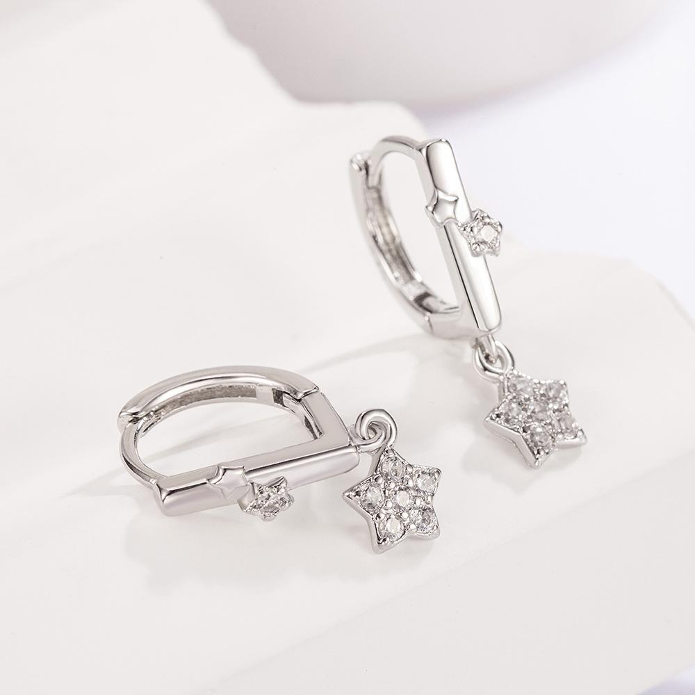 925 Sterling Silver Luxury Quality Jewelry Star Tassel Women's Stud Earrings Ladies Engagement Accessories Prevent Allergies