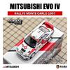 TARMAC WORKS TW Mitsubishi Lancer Evolution IV RALLYE MONTE-CARLO 1997 Roxy Car Alloy Model Miniature Diecast Collection Toys