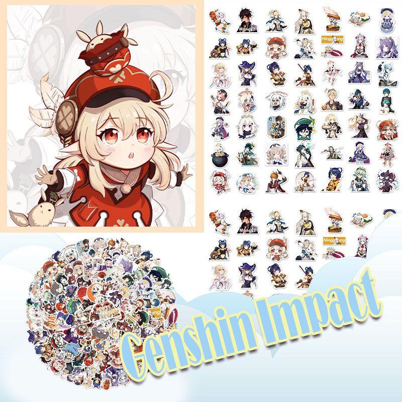 Genshin Impact Hot Game Stickers 100 Pieces Waterproof Graffiti Decals For Luggage And Skateboards