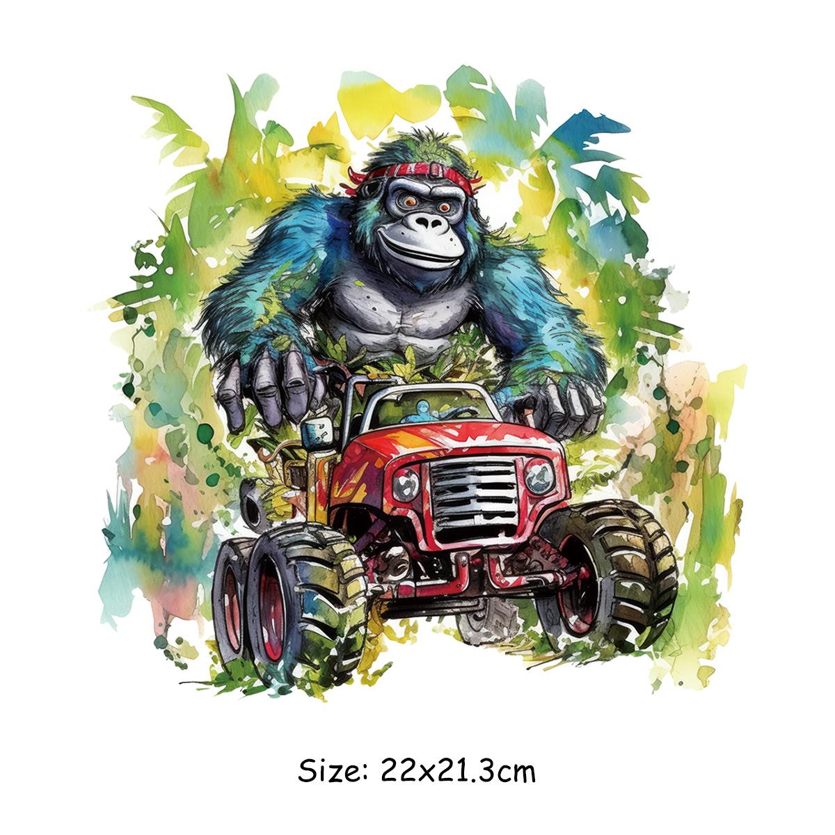 

Термонашивка Happy Animals, теплопередача, толстовки «сделай сам», наклейка на одежду, Parches Ropa, рюкзак, термоперенос, жираф, шимпанзе