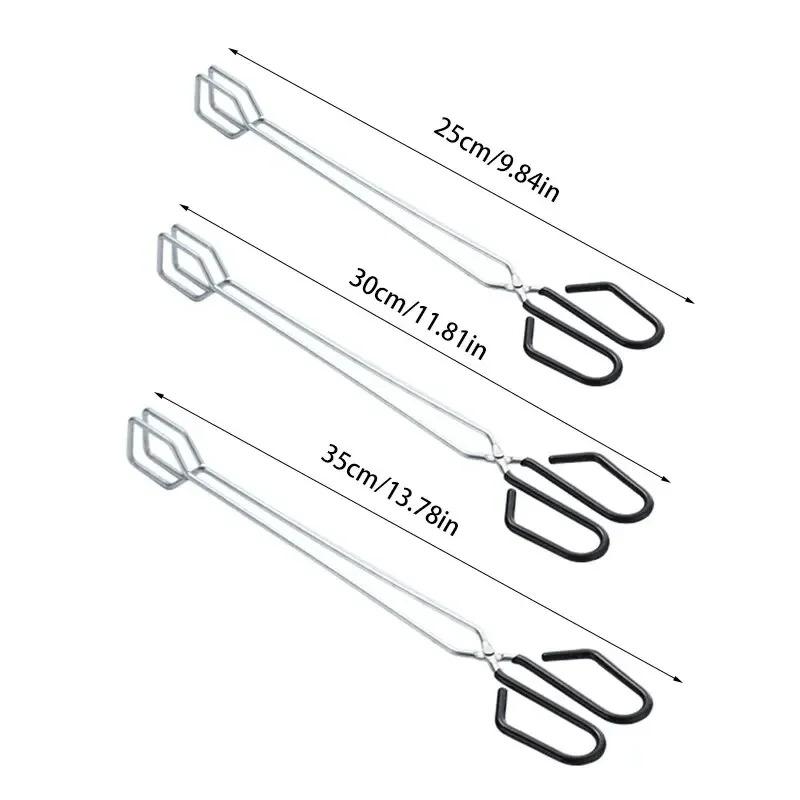 Outdoor-Kohlenklemme, Eisen verlängerte Kohlenklemme tragbare Grillkohlenklemme Feuerzange Edelstahl lange Zange Feuerzange