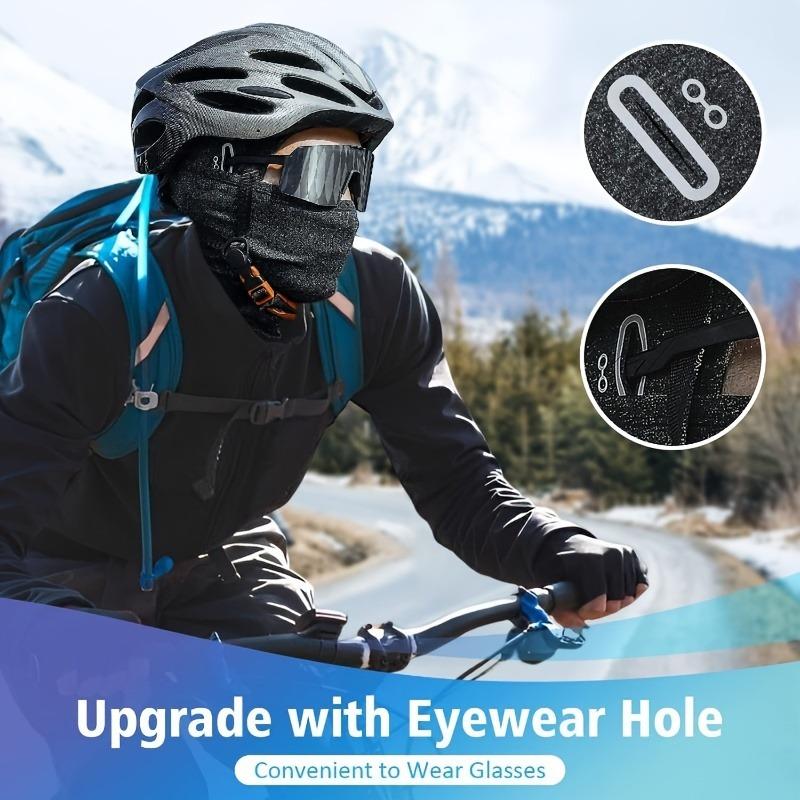 1PC Men's and Women's Winter Warm Cycling Skiing Headgear Cycling Fleece Cap Helmet Lined Full Face Cold Mask Outdoor Face Covering Scarf