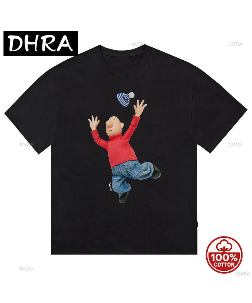 Fashion Trend Short Sleeve Anime Character Printed Pattern Softtshirt Round Neck Unisex Unisexs Casual Street Wear Popular Fashion