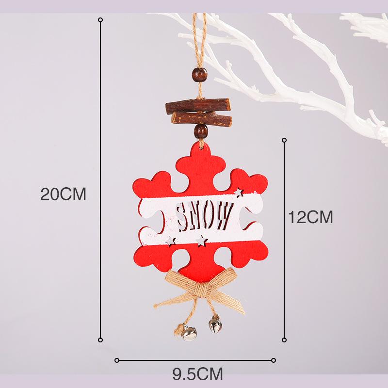 Nordic Wooden Christmas Ornaments: Cartoon Santa Claus & Snowman Pendants