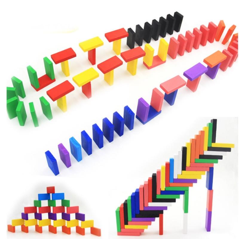 120Pcs Wooden Dominos Blocks Set Kids Game Educational for Play Toy Domino Racing Toy Game Preschool Table Toy Best Gift