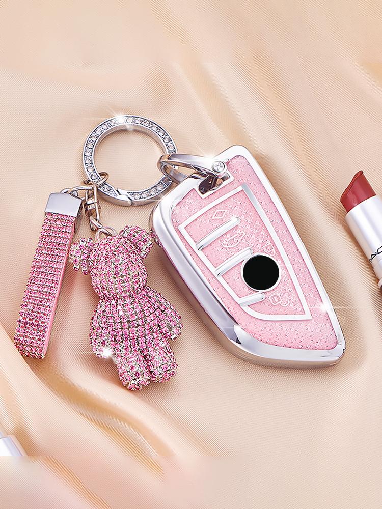 Crystal Pink Tpu Key Case for BMW X1 X3 X5 X6 X7 1 3 5 6 7 Series G20 G30 G11 F15 F16 G01 G02 F48 Smart Remote Car Key Cover Fob