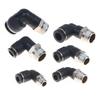 5Pcs 90 Degree Push Fit Copper Air Tube Connector Black Industrial Pneumatic Pl6-01/Pl6-02/Pl8-02/Pl8-03/Pl10-03/Pl12-03