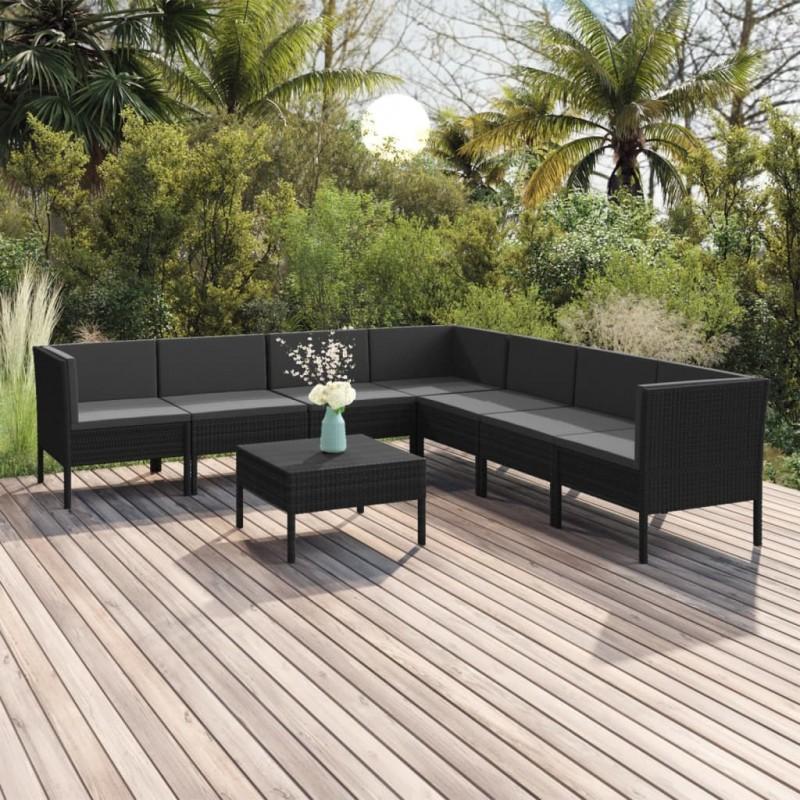 Day and Night - Day and Night Garden Furniture Set 8 Pieces and Black Synthetic Rattan Cushions