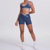 New double-sided abrasive contrasting colors, tight-fitting and breathable cross yoga suit, sports running and fitness two-piece suit