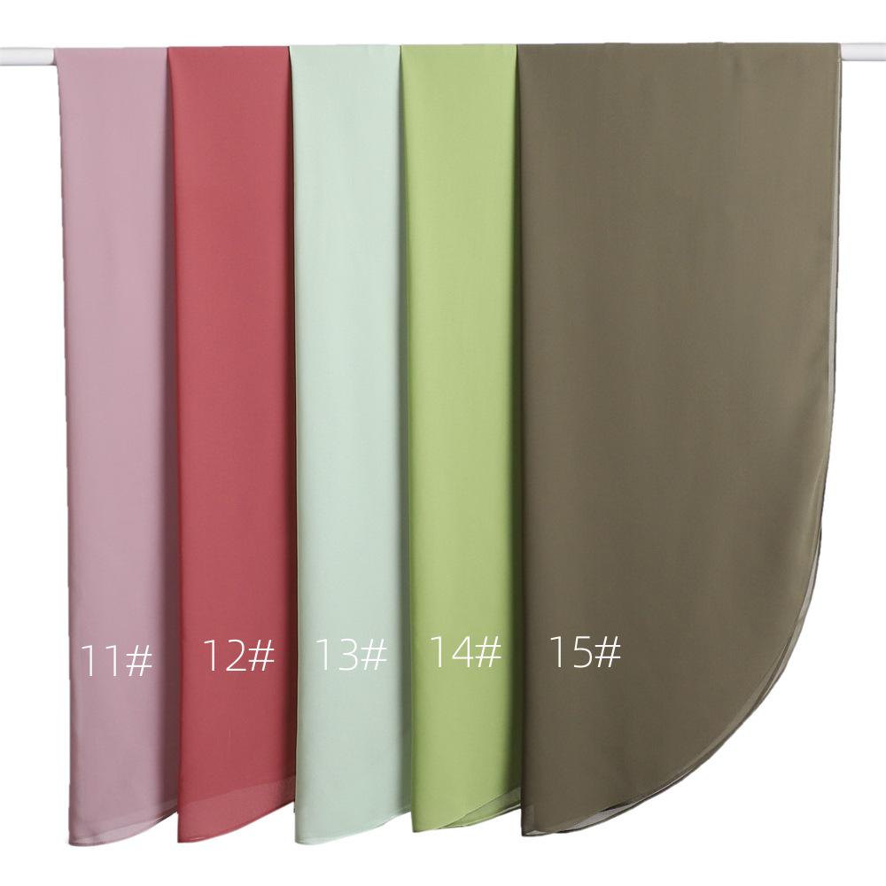 Solid Color Pearl Chiffon Semi-Circular Long Scarf - Breathable, Soft Draping Shawl