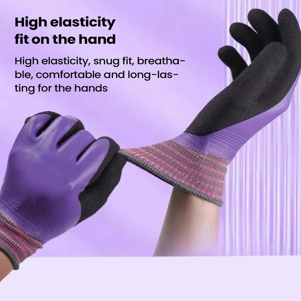 Protective Gloves Gardening Gloves  Latex Work Gloves Waterproof Anti Slip Durable Planting Digging Outdoor Work Cleaning Gloves