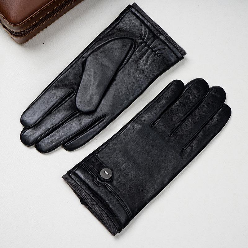 Herren Warm Touchscreen Echtlederhandschuhe für Herbst/Winter – Plus Samt, Dick, Winddicht, Ideal zum Autofahren, Reiten & für Outdoor-Aktivitäten.