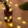 10-Foot 20 LED Star String Lights Warm White PVC Fairy Lights with 2 Modes IP67 Waterproof Battery Operated Christmas Decorations