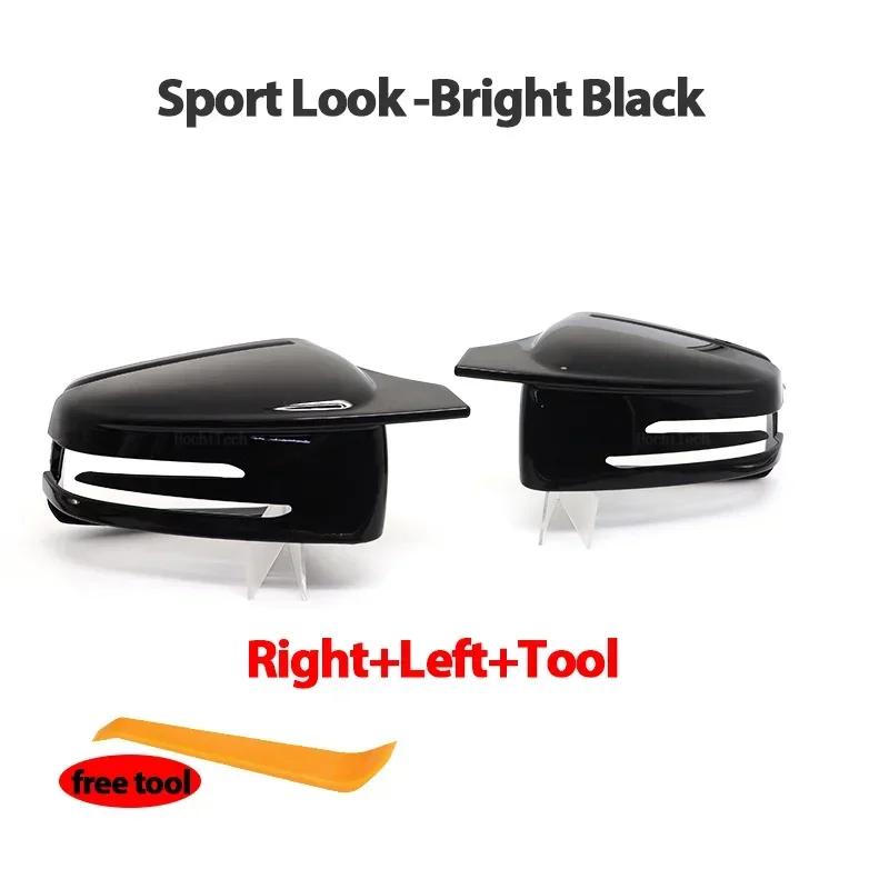 

Sport Style Rearview Mirror Cover Cap Trim for Mercedes-Benz W204 E W212 W176 W246 CLS C218 GLA X156 ABS Car Accessory чёрный