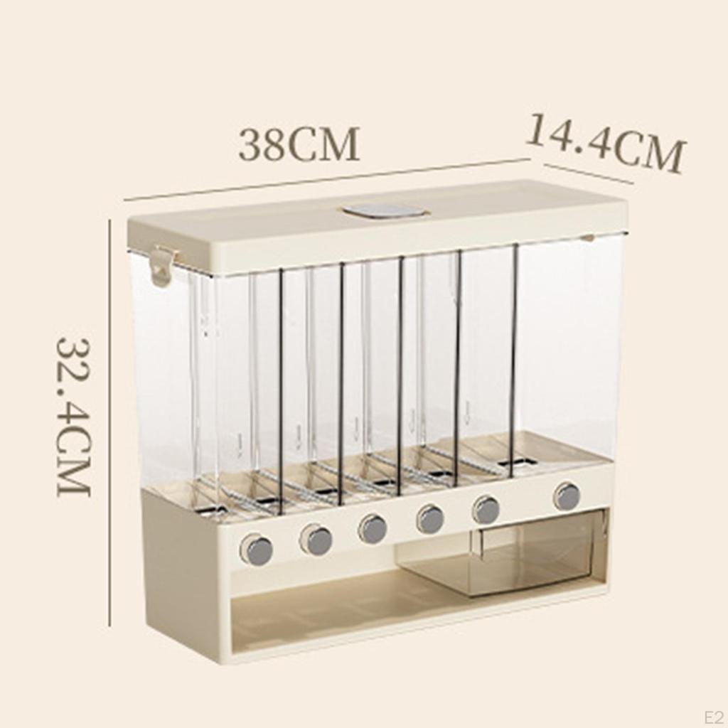 Cereal Dispenser Rice Storage Bucket Divided 10kg Large Multifunctional Dry Food