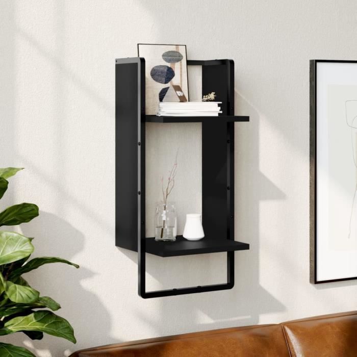 VidaXL Wall Shelf with Bar Black 30x25x65 Cm 836298
