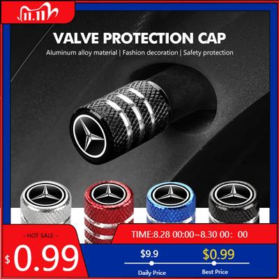 GLC GLB 4Pcs Metal Car Wheel Tires Valve Dustproof Cover Accessories For Mercedes Benz W202 W212 W126 W140 W168 W177 CLS GLE GL