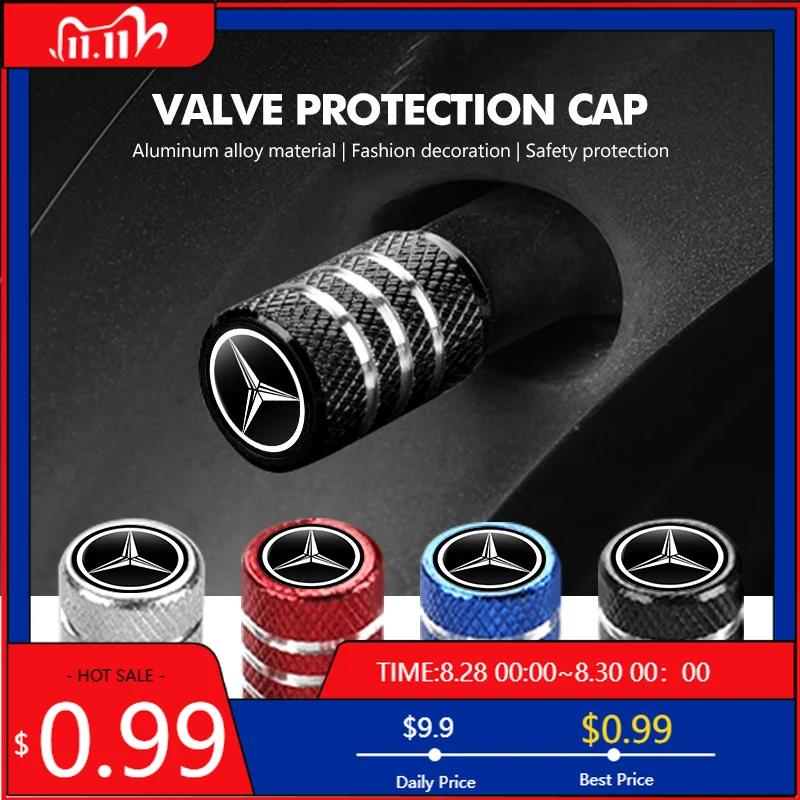 GLC GLB For Benz Car Wheel Tire Valve Caps Tyre Stem Covers Airdust Waterproof W202 W212 W126 W140 W168 W177 CLS GLE GLC GLS CL