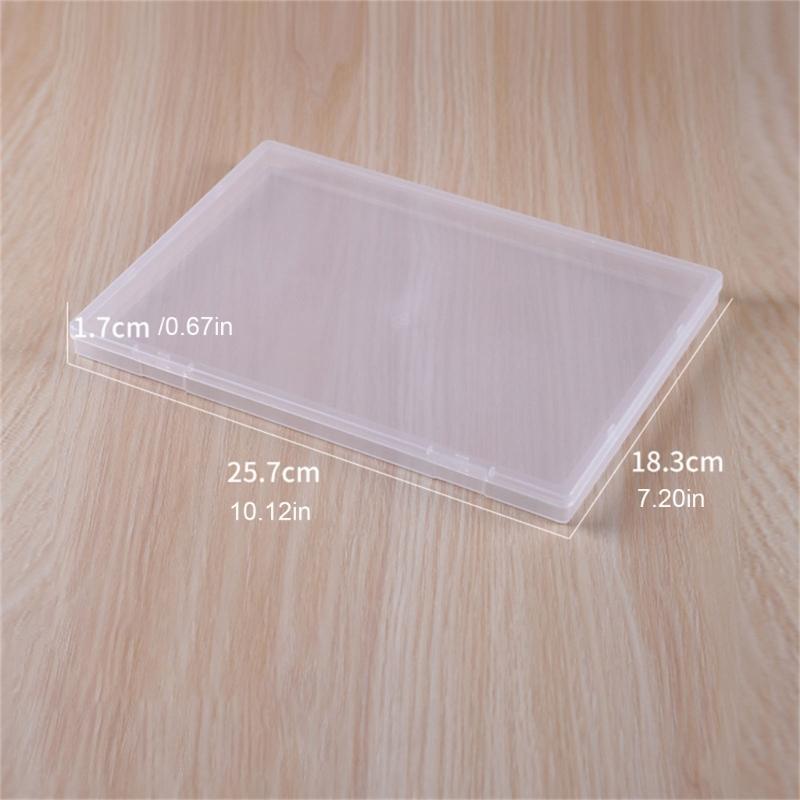 Pack Of 5 Clear Flat Plastic Storage Boxes for Organizing Beads Tools Letter and Papers Transparent Organizers Case