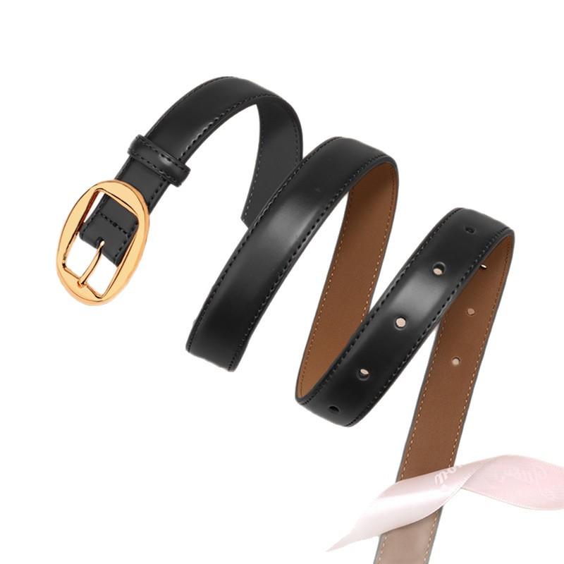 Women's Genuine Leather Belt Personalized Retro with Jeans Work Pants Genuine Leather Belt Women's Cowhide Waist Chain Belt