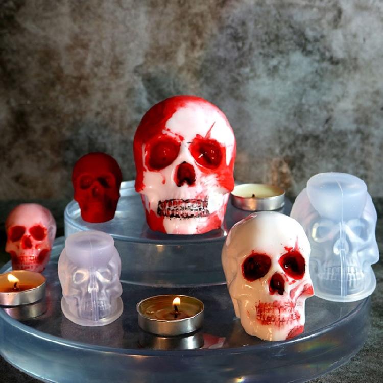Halloween Skull Silicone Molds,Skull Candle Making Mold DIY Home Decoration Mold