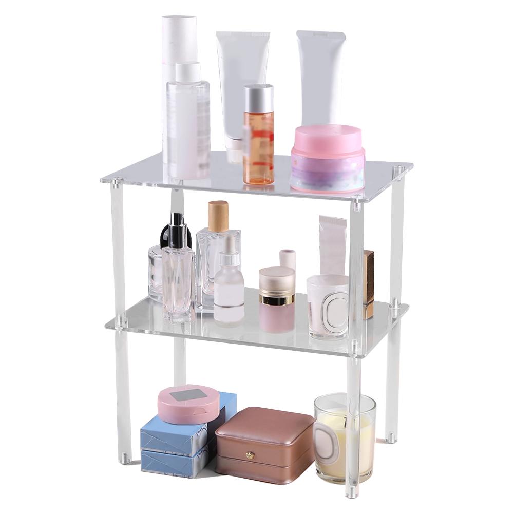 2 Pack Acrylic Cabinet Organizer Shelf Risers Kitchen Counter Shelves Organizer for Dishes Spices Soda Cans and Bottles