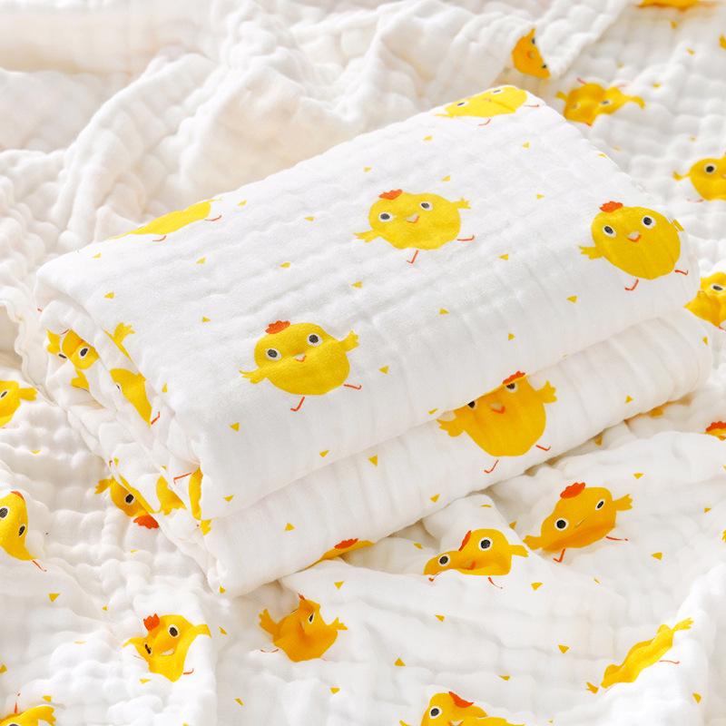 Pure Cotton Four-Layer Gauze Baby Bath Towel and Swaddle Blanket for Newborns