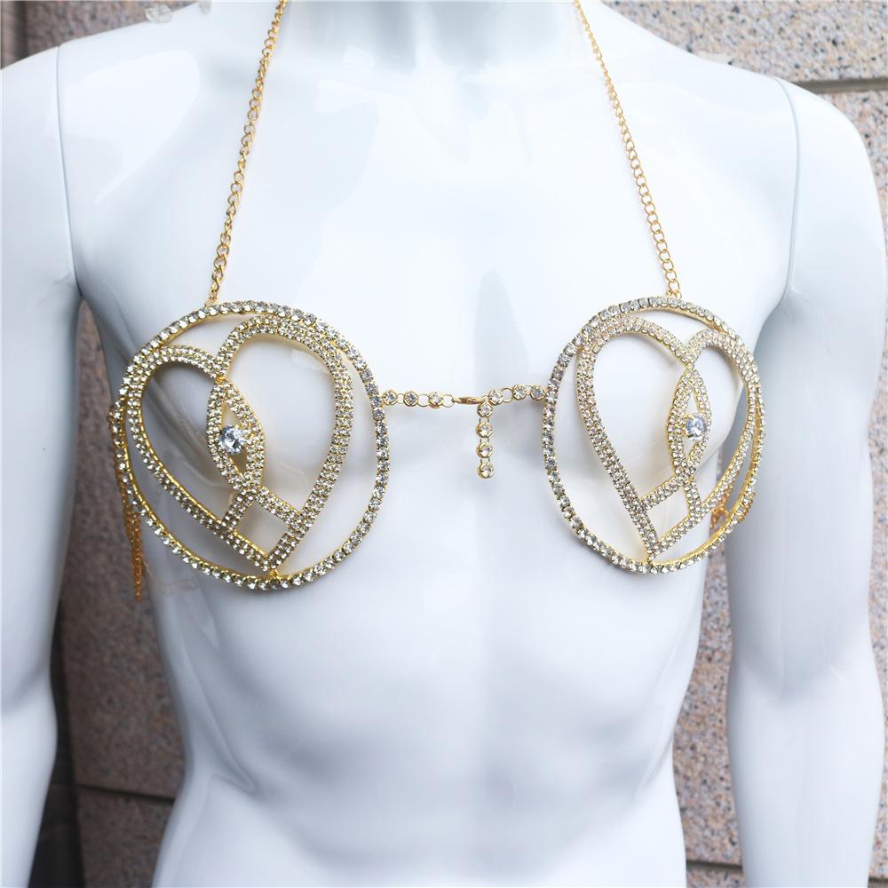 New Accessories, Fashionable Personalized Peach Heart Bra, Nightclub Sexy Fringed Body Chain Body Chain