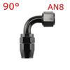 Universal AN4/AN6/AN8/AN10/AN12 Straight 0°/45°/90°/120° Degree Oil Fuel Swivel Hose End Fitting CPE Oil Hose End Adaptor Black