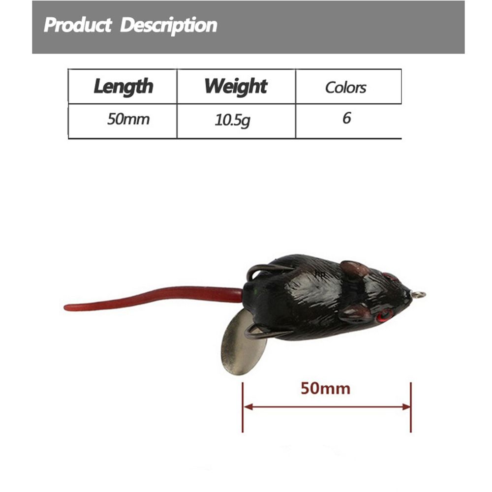 5.5cm/10.5g Hot Lifelike eyes Wobblers  Soft Mouse Bait Snakehead Hooks Fishing Lures Spinner Spoon